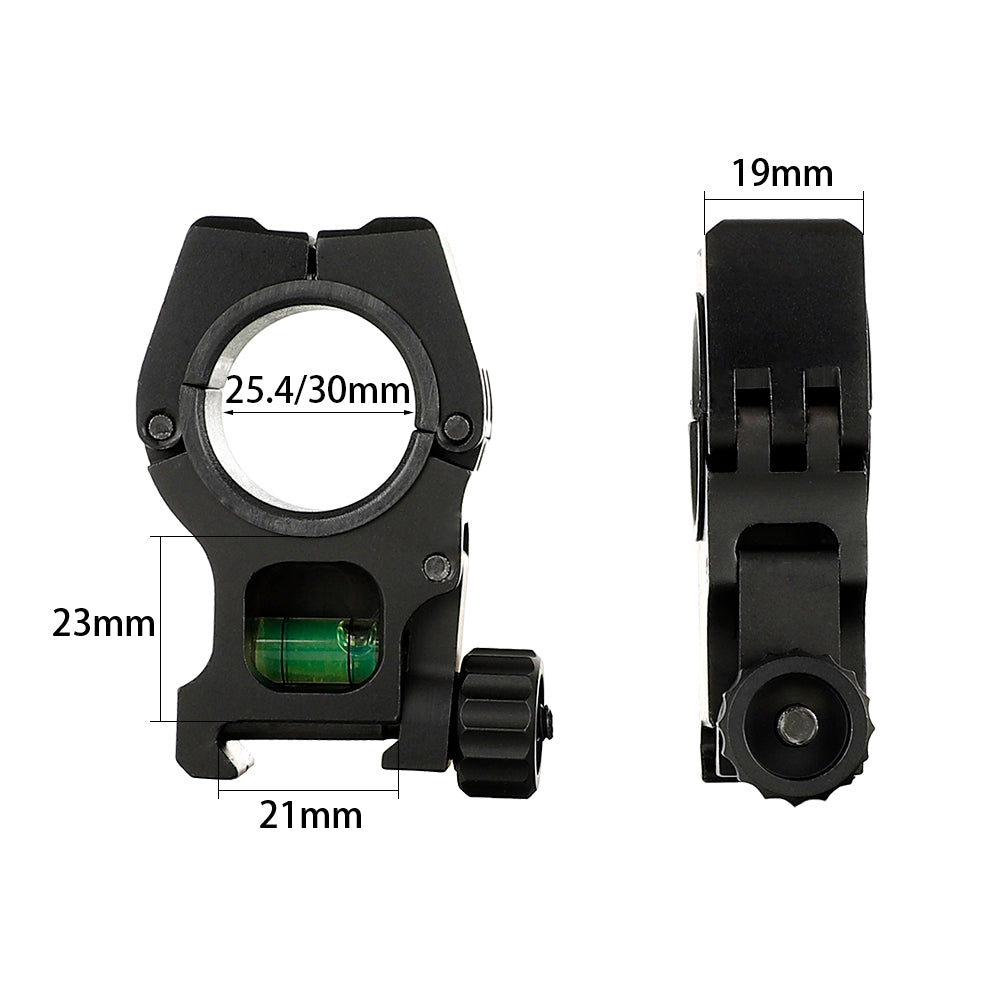 WINFREE 1 inch Picatinny 30mm Scope Rings Mount with Bubble Level 2Pcs Rilfescopes Mounts - Image 3