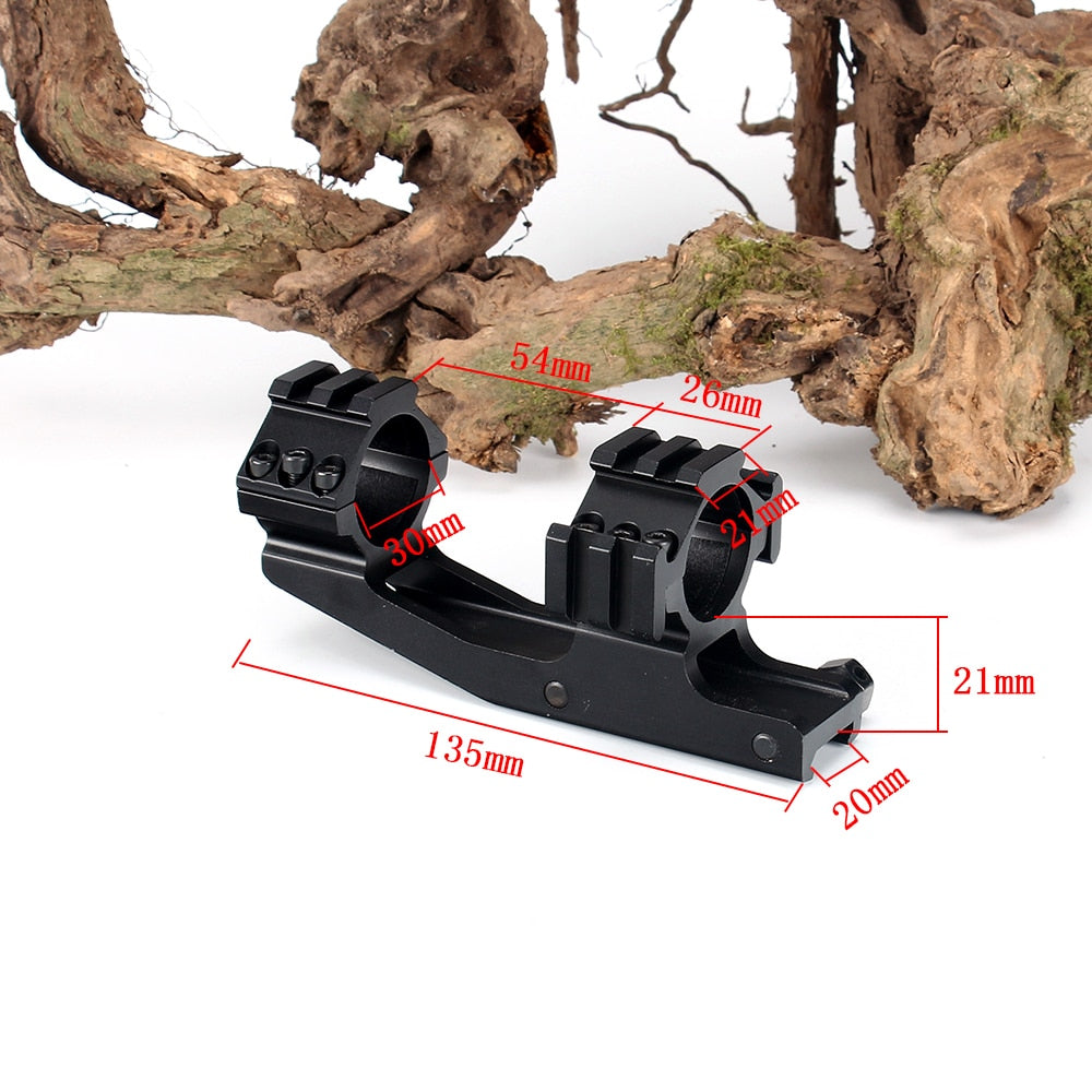 WINFREE Dual Use 30mm Cantilever Rifle Scope Mount with Top Picatinny Rail - Image 2