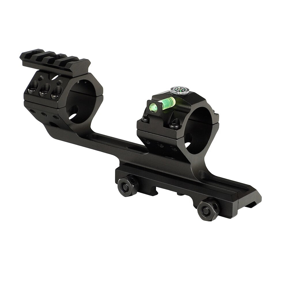 WINFREE Rock-Solid Bi-direction 25.4mm 30mm Offset Rifle Scopes Mount Top with Bubble Level Compass Picatinny Rail - Image 2
