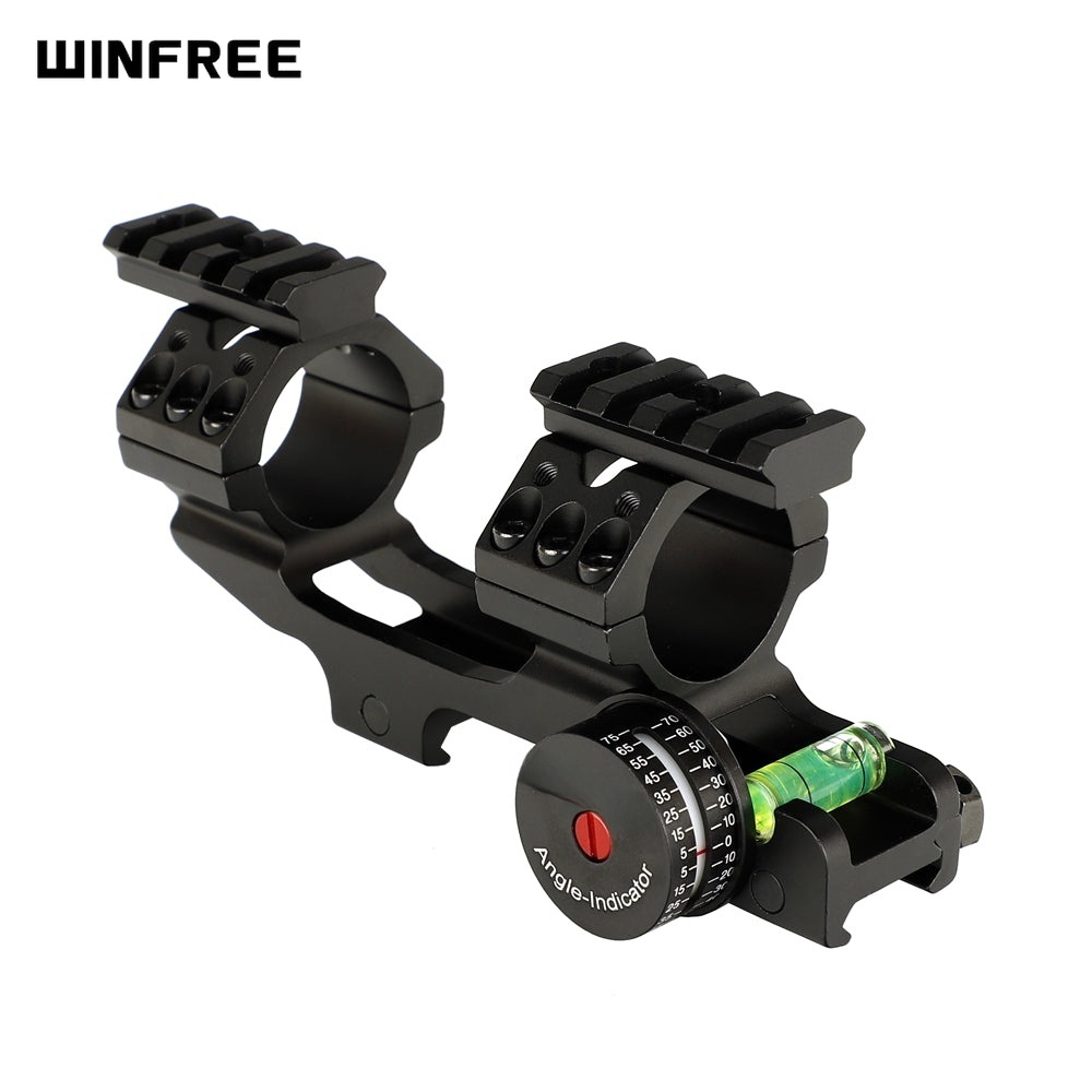 WINFREE 1-Piece 1 inch 30mm Picatinny Mount with Angle Cosine Indicator Kit Bubb Level Two Top Rail - Image 2