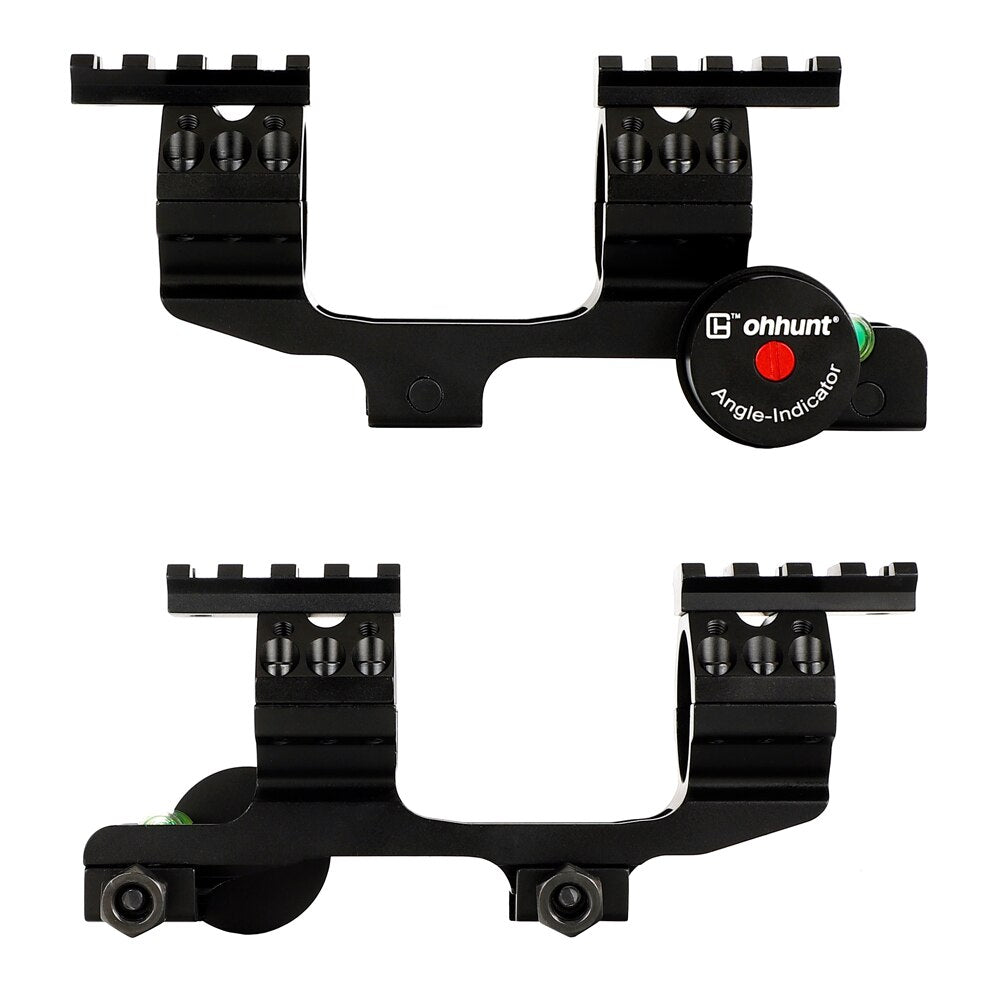 WINFREE 1-Piece 1 inch 30mm Picatinny Mount with Angle Cosine Indicator Kit Bubb Level Two Top Rail - Image 7