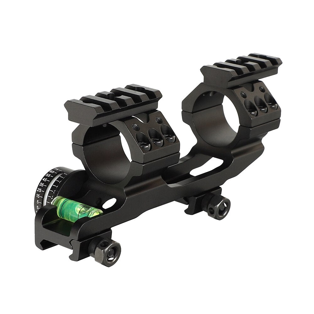 WINFREE 1-Piece 1 inch 30mm Picatinny Mount with Angle Cosine Indicator Kit Bubb Level Two Top Rail - Image 3