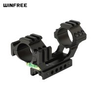 WINFREE 1 inch 30mm Diameter 11mm 3/8" Dovetail 20mm Picatinny Rifle Scope Mount with Bubble Level Extra Rail