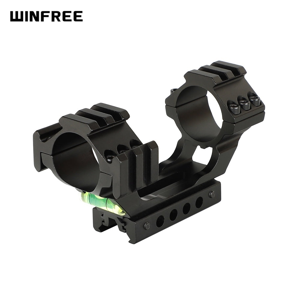 WINFREE 1 inch 30mm Diameter 11mm 3/8" Dovetail 20mm Picatinny Rifle Scope Mount with Bubble Level Extra Rail - Image 2