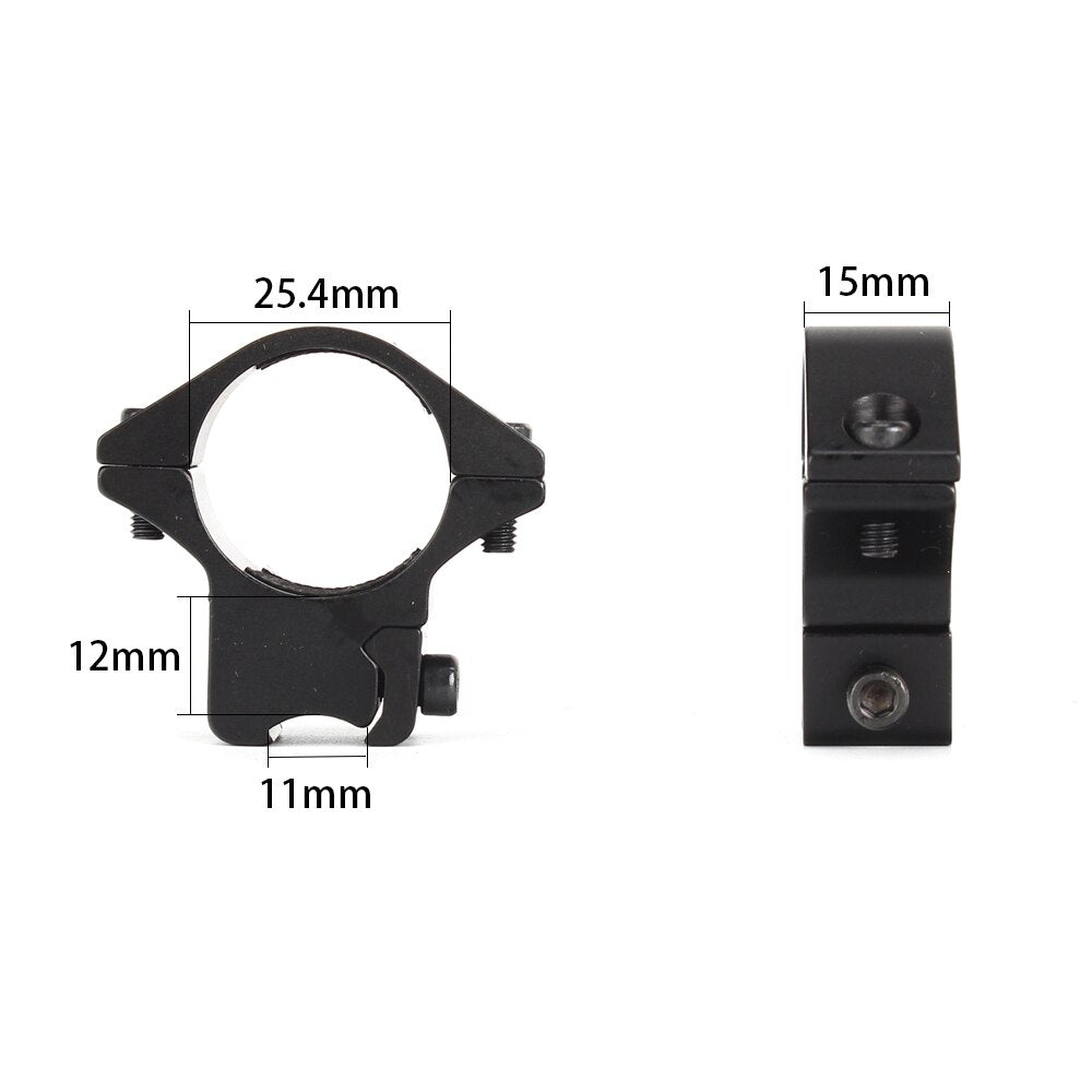 WINFREE 1 inch Rifle Scope Rings Med Profile 11mm Dovetail Mount for .22/Airgun - Image 3