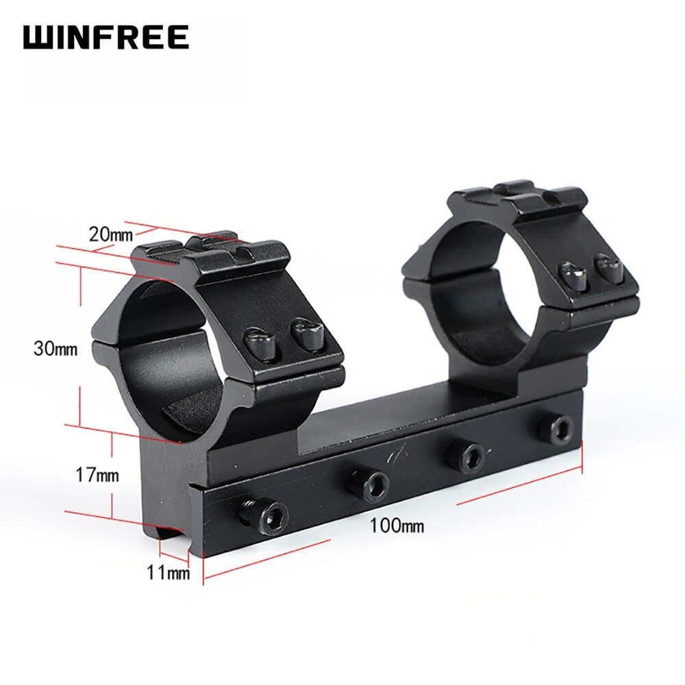 WINFREE High Profile 11mm Dovetail 30mm Scope Mount 10cm Long with Stop Pin and Top Picatinny Rail - Image 3