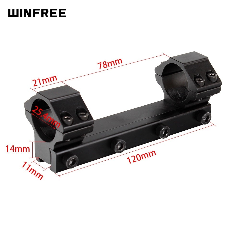 WINFREE 11mm Dovetail 1 inch Scope Rings with Stop Pin 12cm Long Medium Profile - Image 3