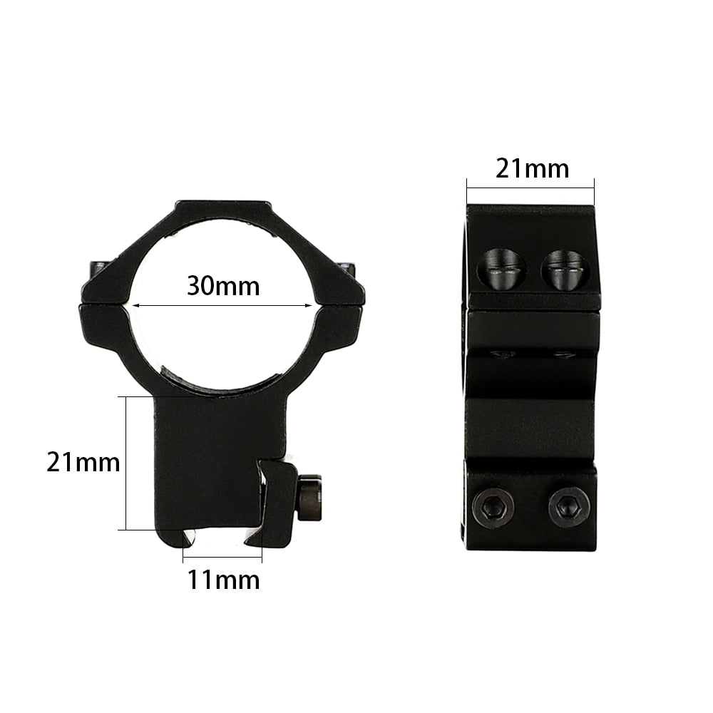 WINFREE 30mm Diameter 11mm Dovetail Scope Rings w/Stop Pin - High Profile - Image 3