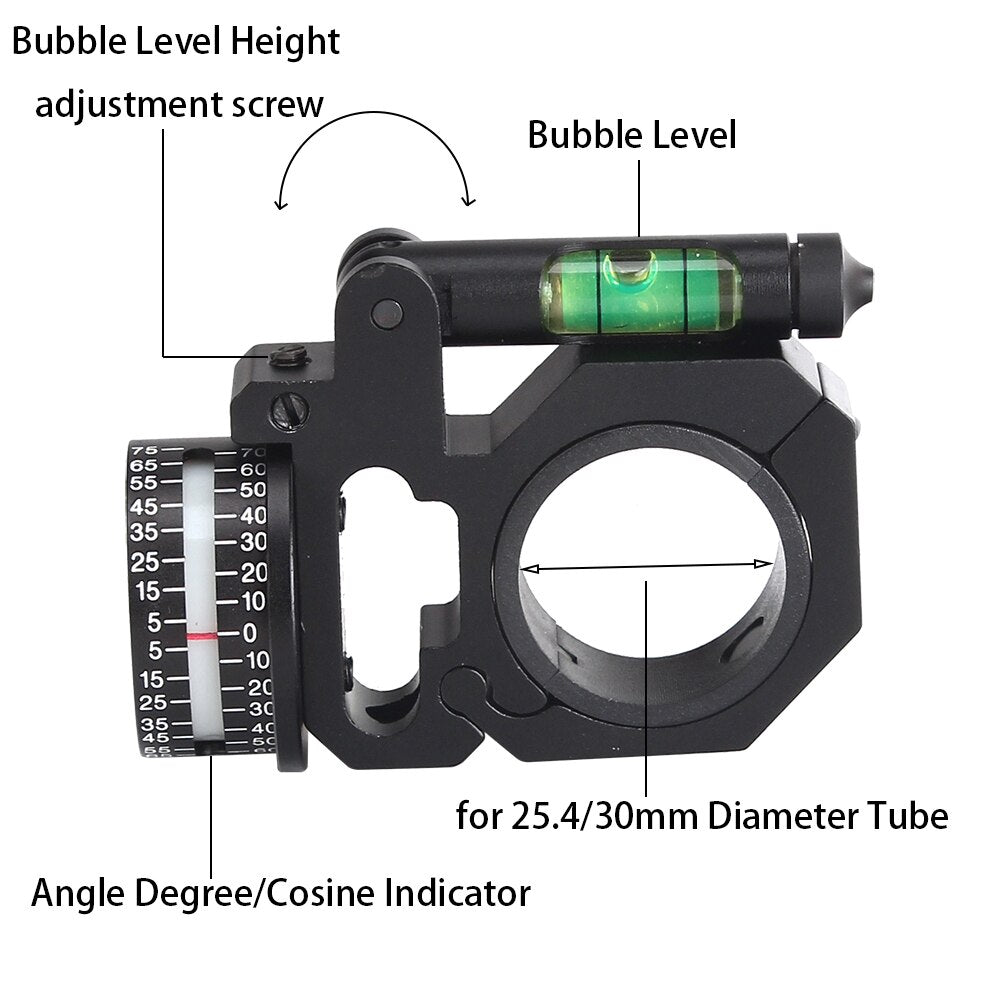 WINFREE High Accuracy Angle Cosine Indicator Kit with Bubble Level Fit 1 inch/30mm Tube Rifle Scope Mounts - Image 2