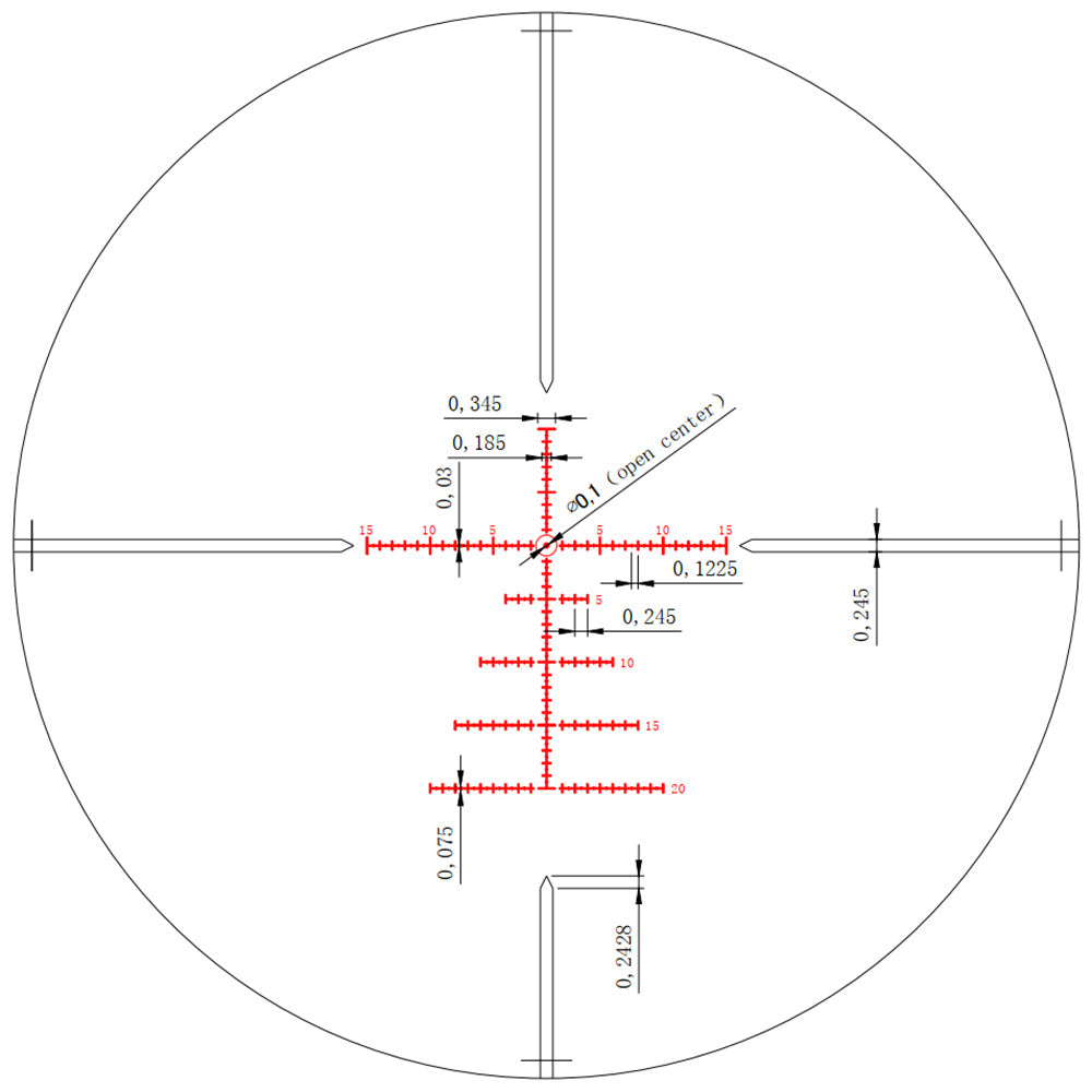 WINFREE LR 1.25-9X28 Compact Rifle Scopes 35mm Tube Glass Etched Reticle Red Illuminated Turrets Lock Reset - Image 15