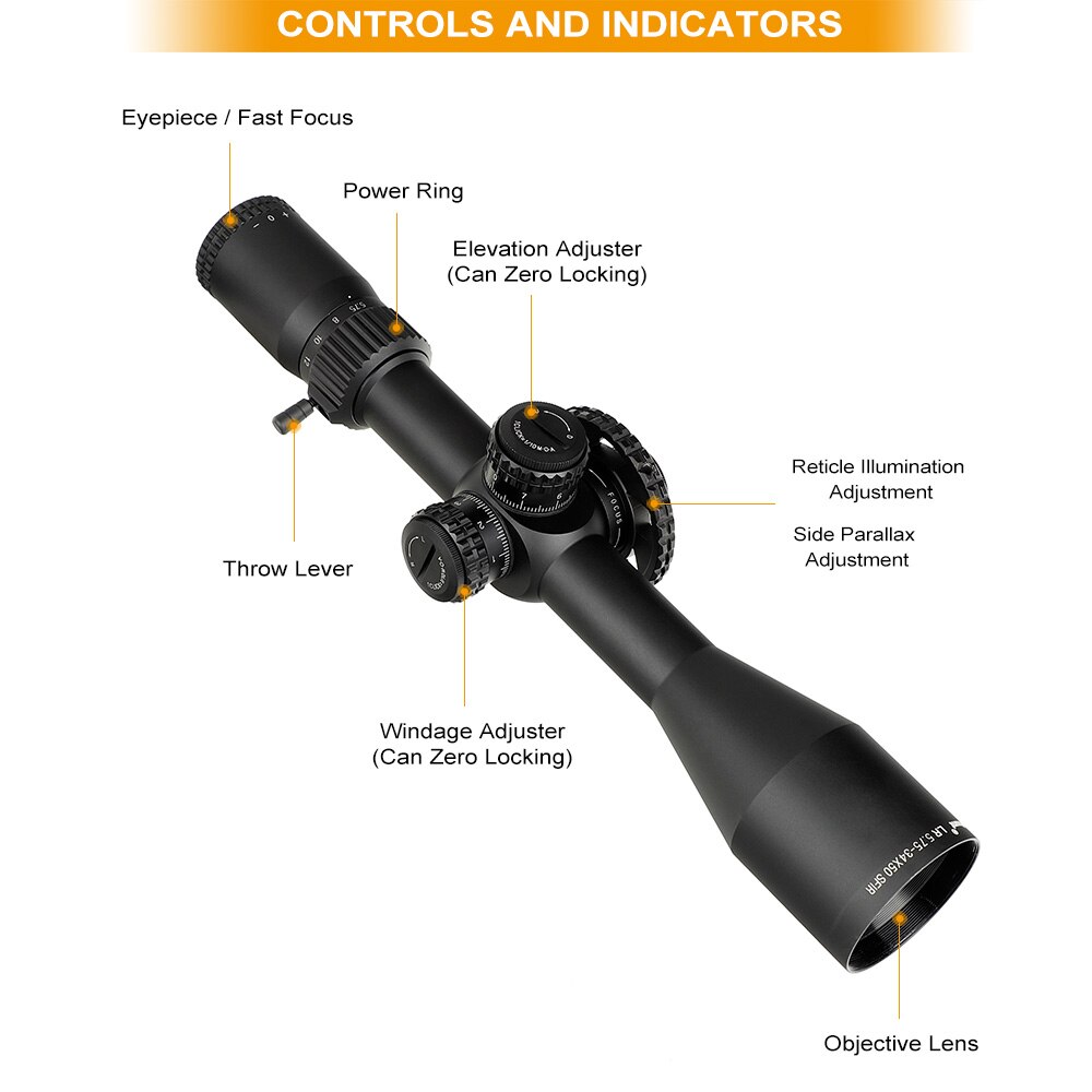 WINFREE® LR 5.75-34x50 SFIR Long Range Tactical Rifle Scope - Image 8