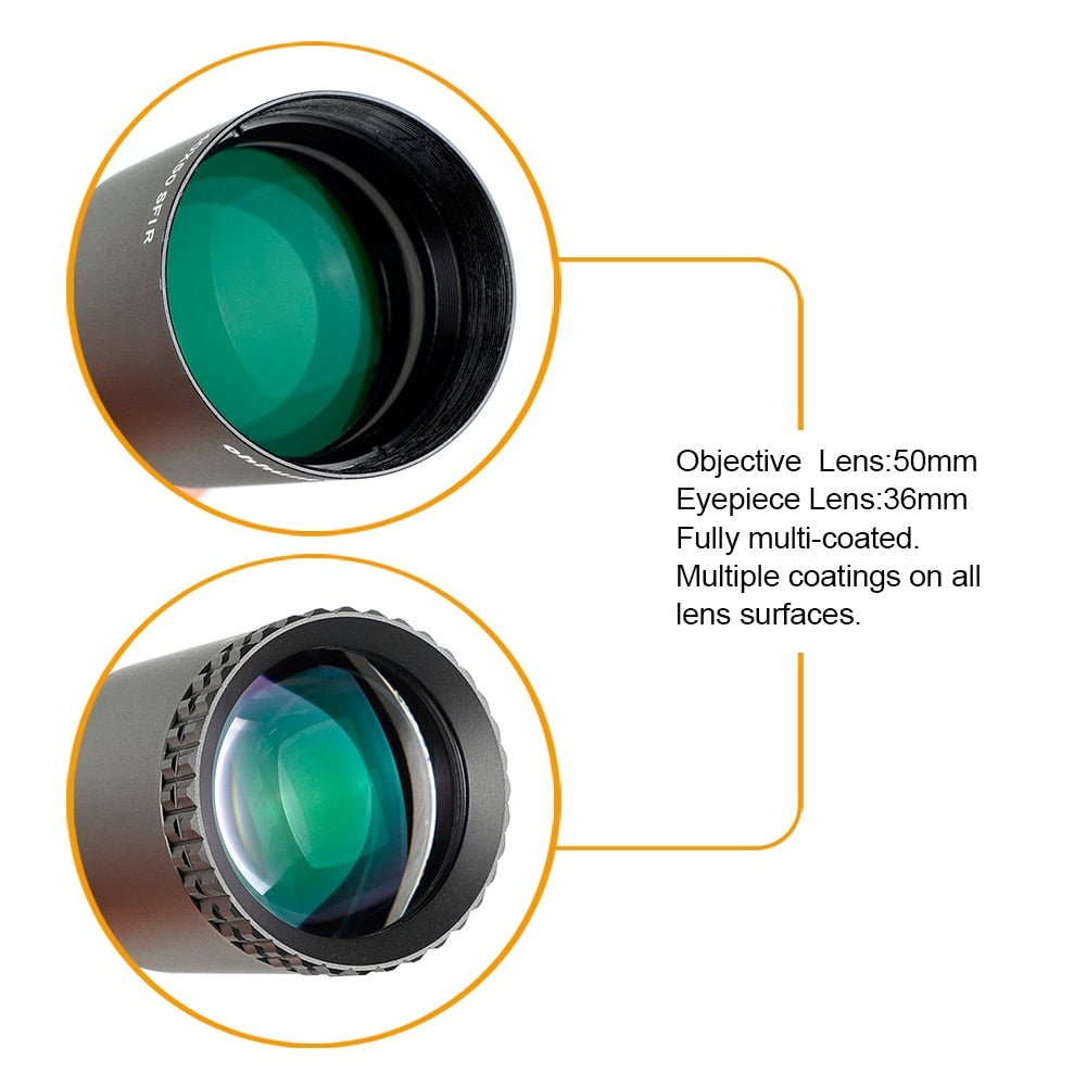 WINFREE LR 7.25-40X50 SFIR Red Illumination Hunting Riflescope Glass Etched Reticle Side Parallax Turret Lock Reset - Image 12