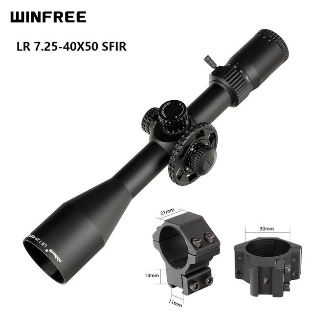 WINFREE LR 7.25-40X50 SFIR Red Illumination Hunting Riflescope Glass Etched Reticle Side Parallax Turret Lock Reset - Image 18