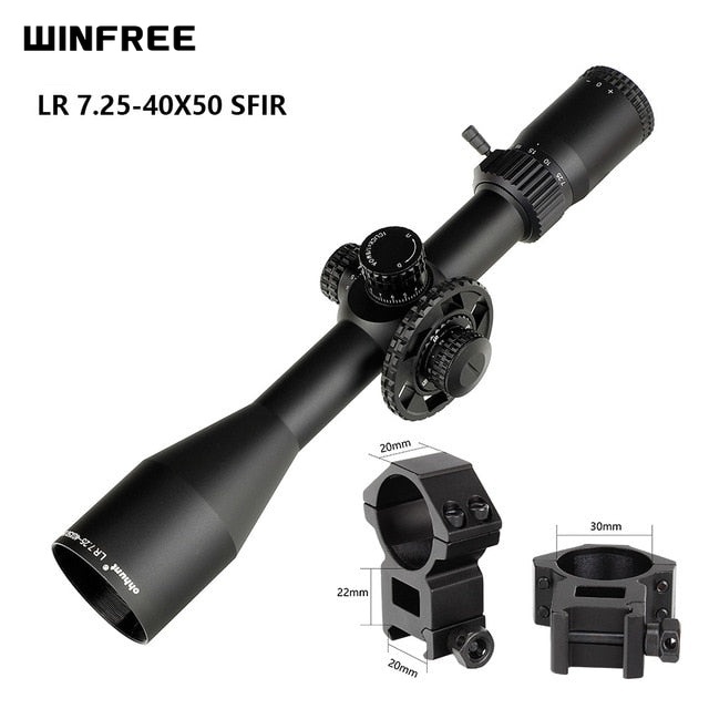 WINFREE LR 7.25-40X50 SFIR Red Illumination Hunting Riflescope Glass Etched Reticle Side Parallax Turret Lock Reset - Image 19
