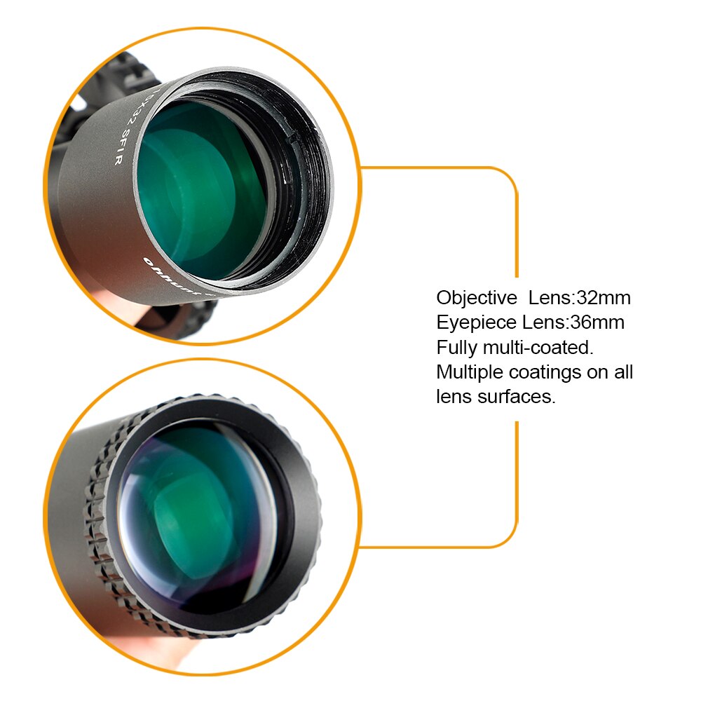 WINFREE LR 2.75-15X32 SFIR Tactical Rifle Scope with Red Illumination Side Parallax Glass Etched Reticle Turret Lock Reset - Image 11