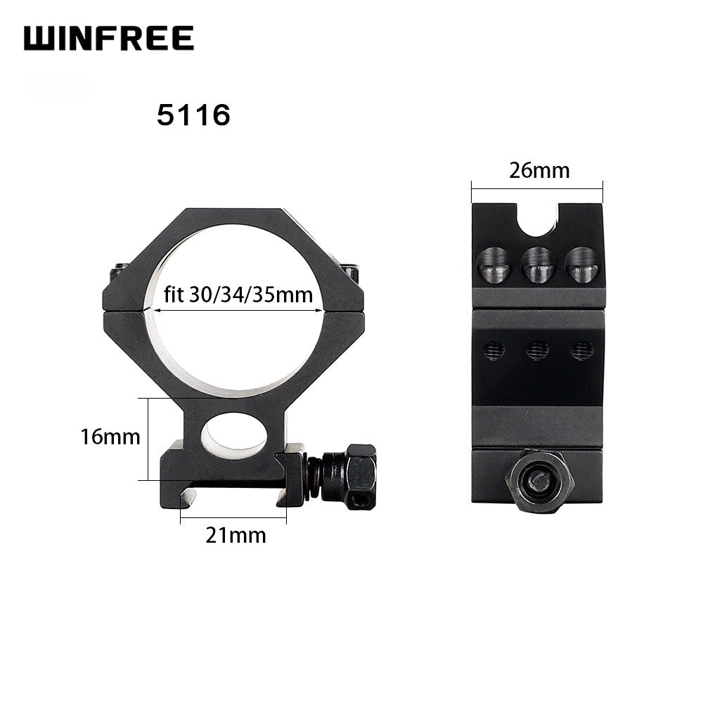 WINFREE ® 35mm Picatinny Scope Rings with Gasket for 30mm 34mm Dia Tube - Medium Profile - Image 2