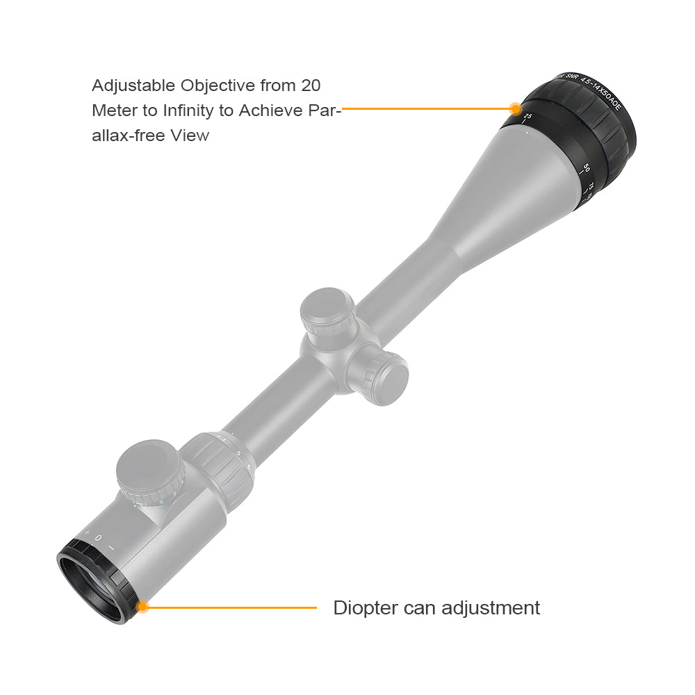 WINFREE® 4.5-14x50 AOE Hunting Rifle Scope Red Special Cross Glass Etched Reticle - Image 8