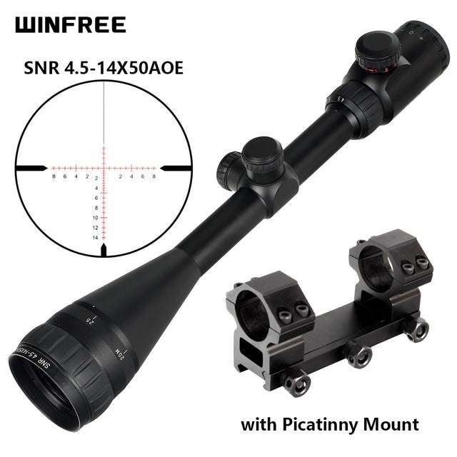 WINFREE® 4.5-14x50 AOE Hunting Rifle Scope Red Special Cross Glass Etched Reticle - Image 15
