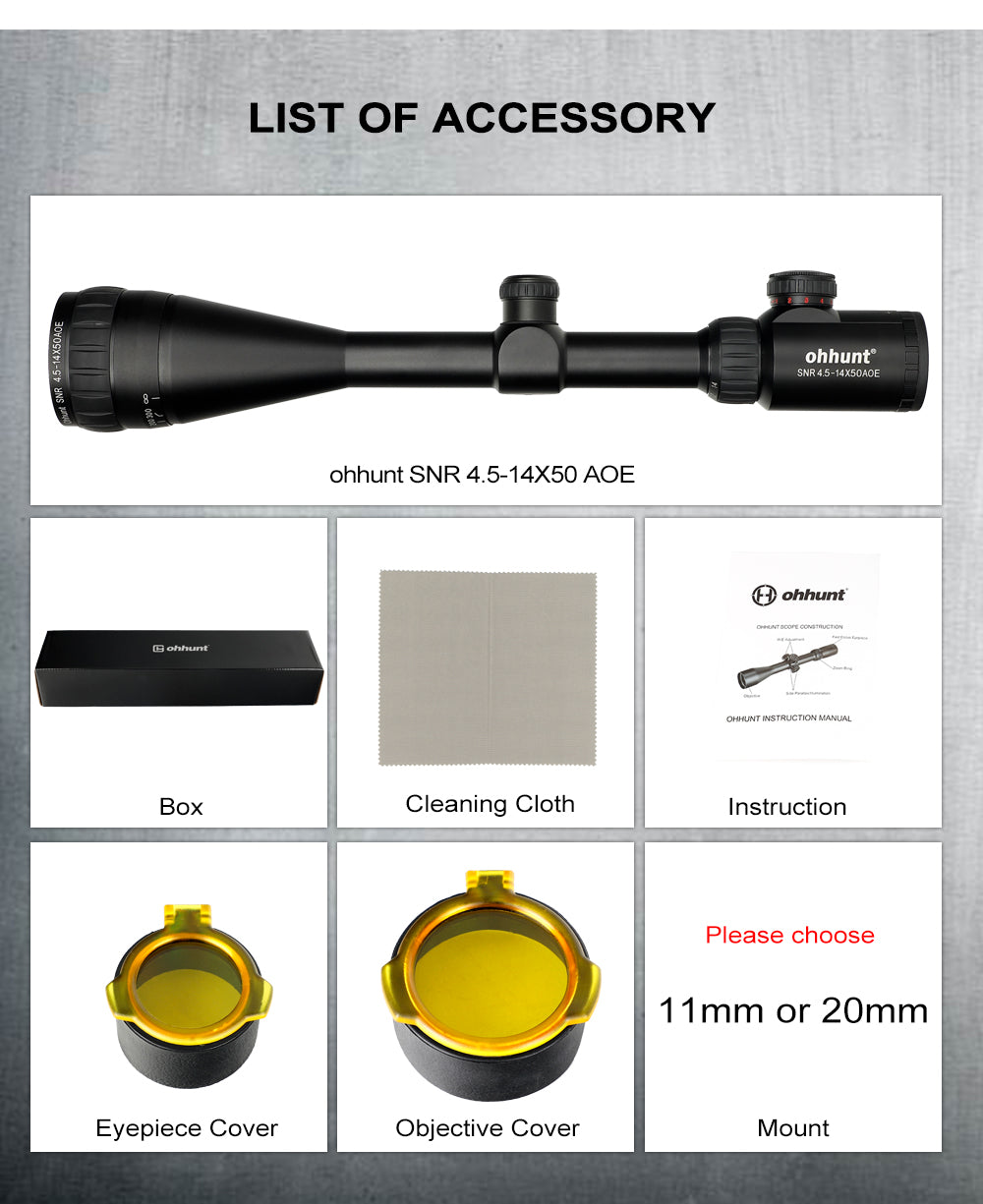 WINFREE® 4.5-14x50 AOE Hunting Rifle Scope Red Special Cross Glass Etched Reticle - Image 24