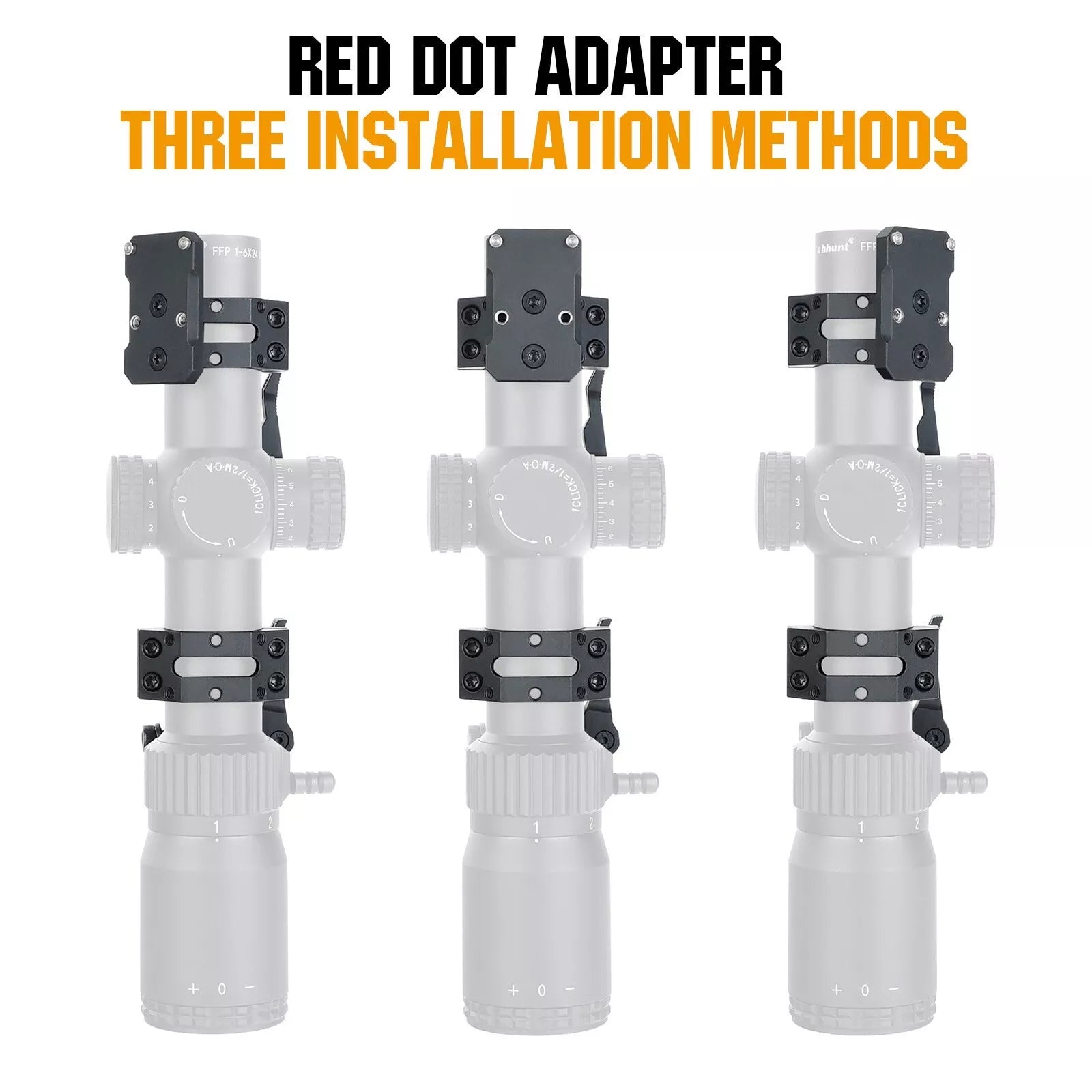 WINFREE ® 30mm Picatinny QD Scope Mount with RMR Footprint Adapter and Picatinny Rail on Top - Image 7