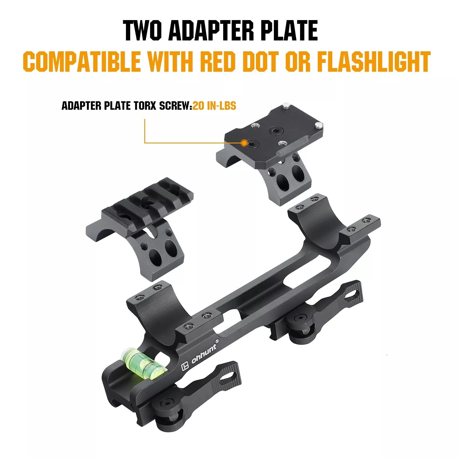 WINFREE ® 30mm Picatinny QD Scope Mount with RMR Footprint Adapter and Picatinny Rail on Top - Image 8