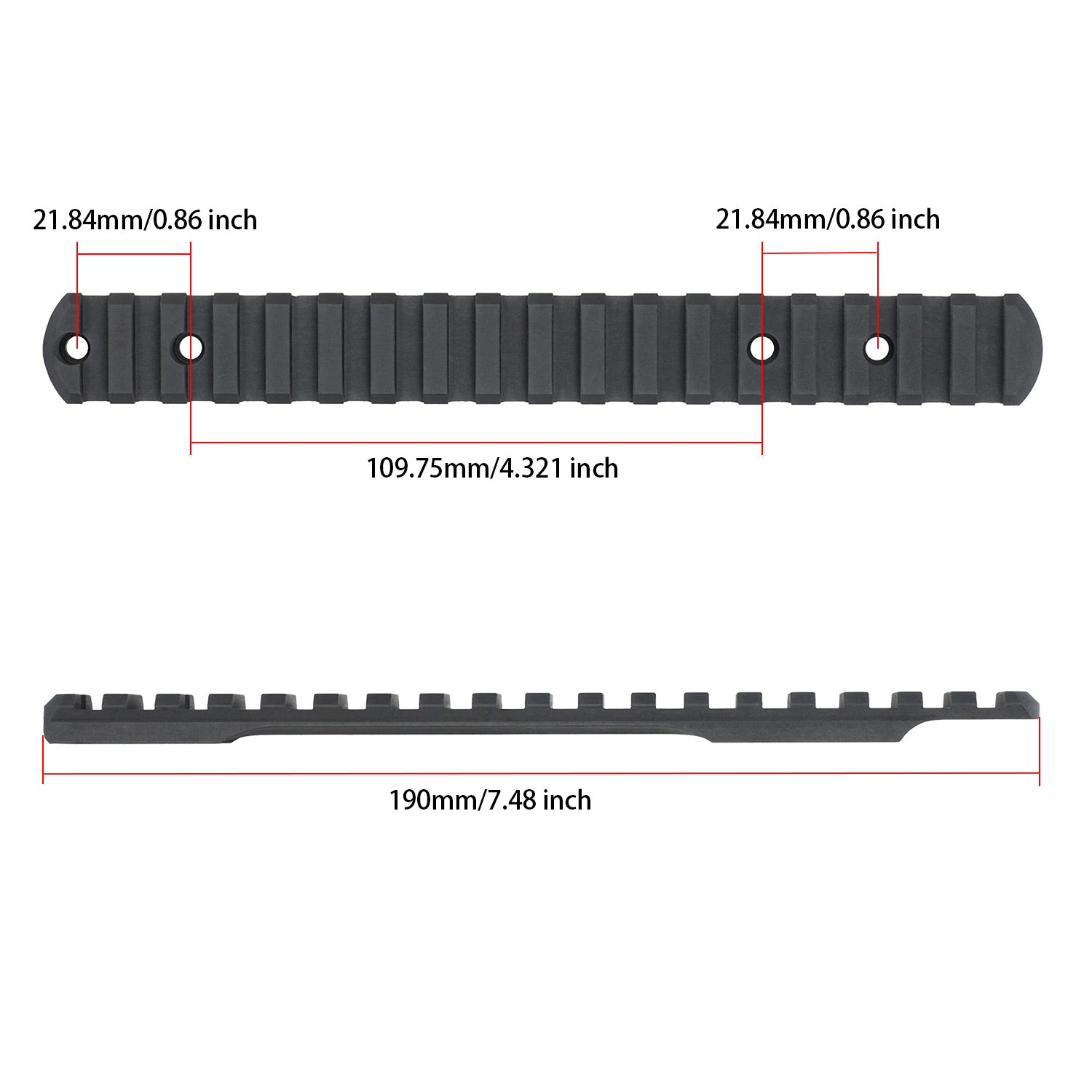 WINFREE ® Steel Picatinny Rail Scope Mount for Savage Edge, Savage Axis included 2 set screws #6-48 #8-40 - Image 2
